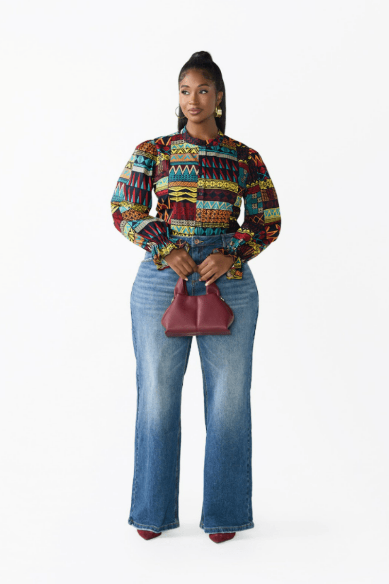 Denim x Ankara: Casual Looks That Still Pop: Blouses, Jackets, and Jeans Pairings