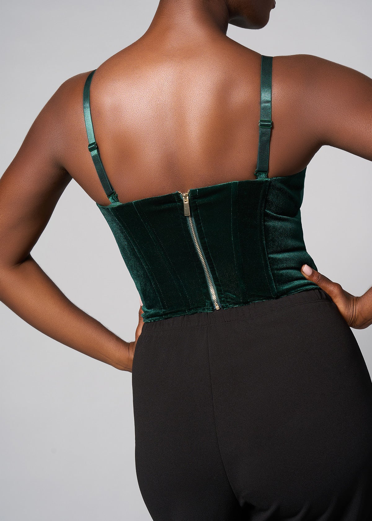 Safisha Women's Velvet Corset (Emerald) - D'IYANU