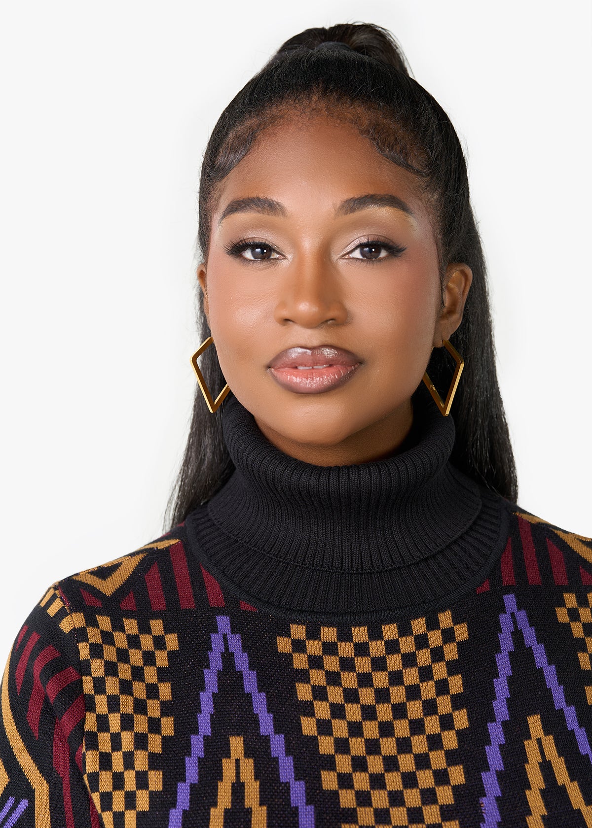 Faiza Womens Angled Earrings (GOLD) - D'IYANU