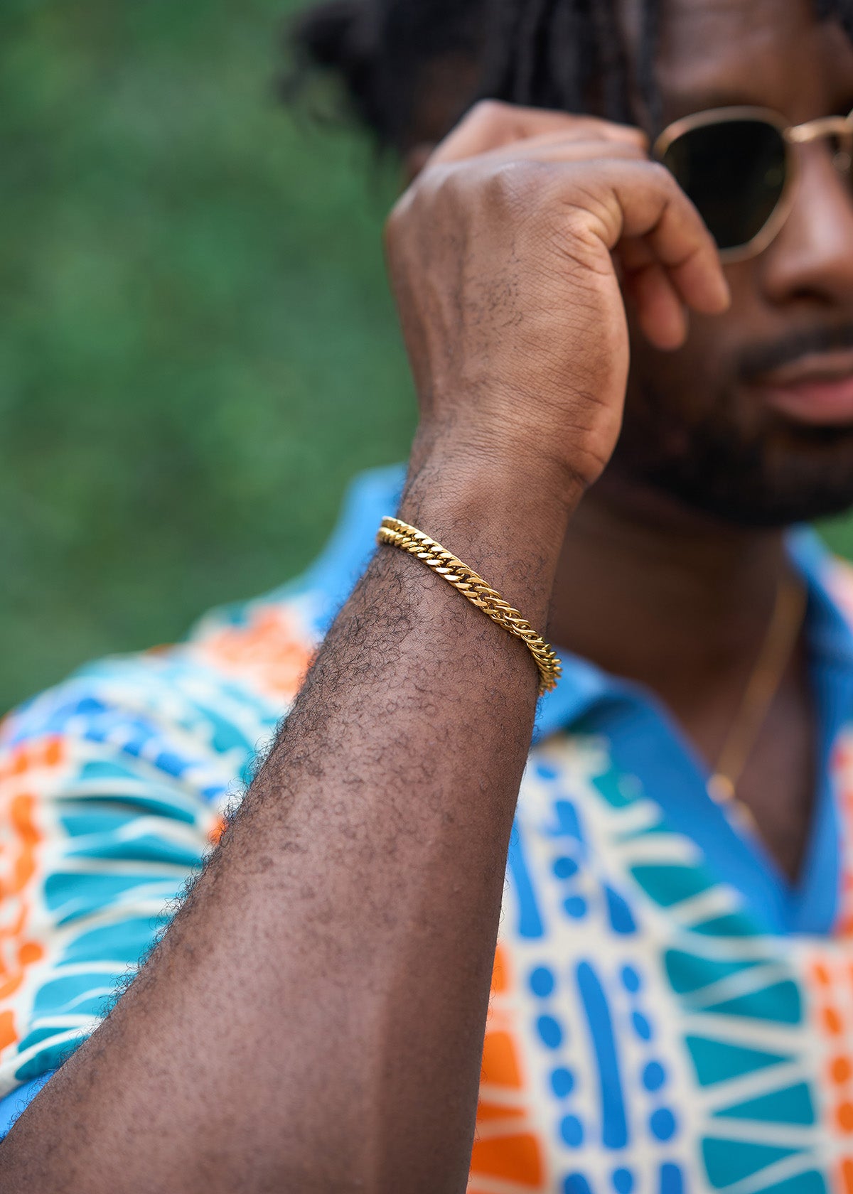 Ahmed Mens Chain Bracelet (Gold) - D'IYANU