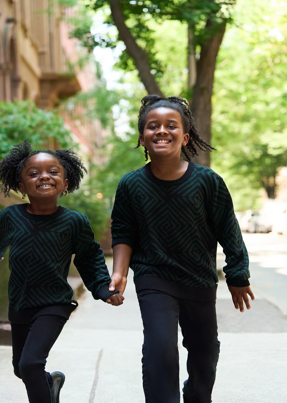 Oma Kids Unisex African Print Sweater (Malachite Diamond Adire) - D'IYANU