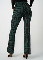 Abebe Women's African Print Stretch Wide Leg Pants (Black Malachite Geometric) - D'IYANU