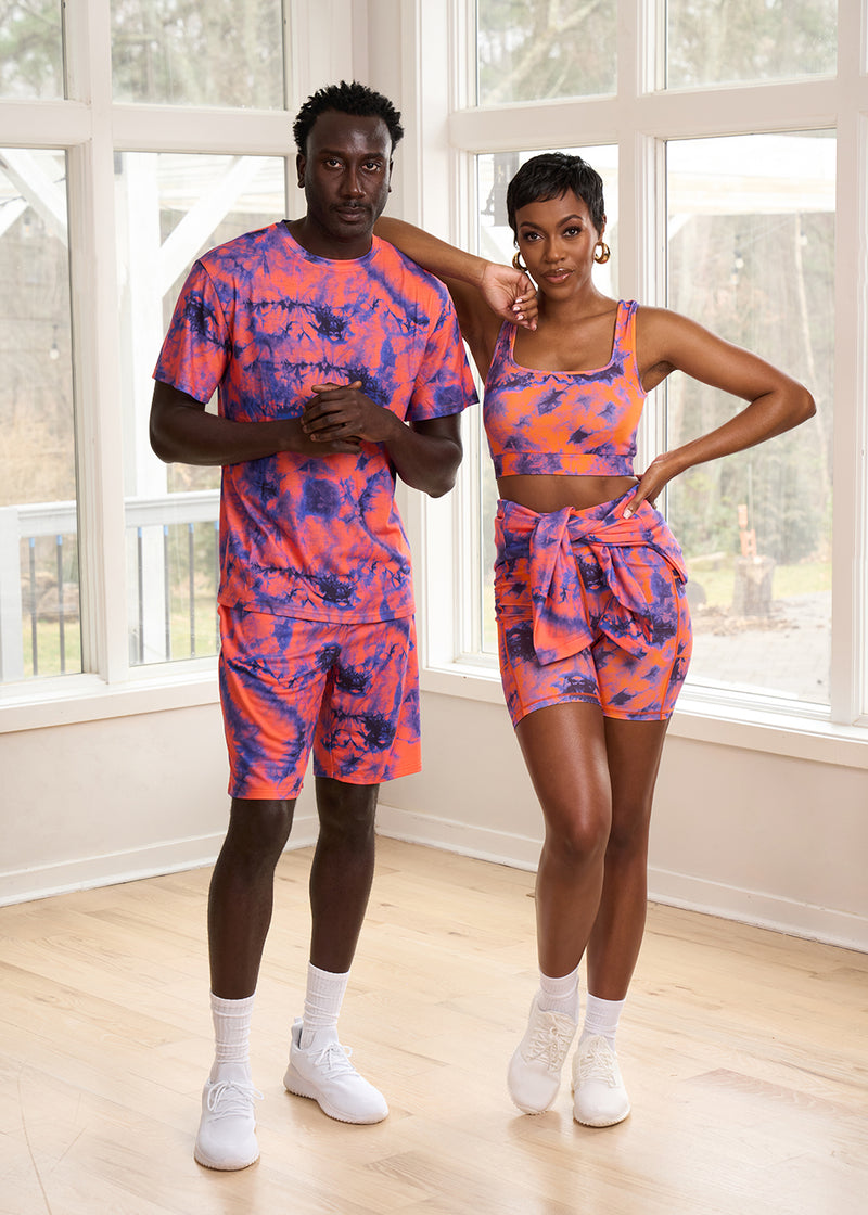 Adamma Women's African Print Sports Bra (Sunset Tie Dye)