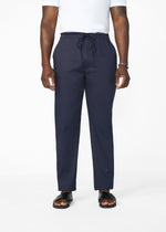 Adil Men's Traditional Dress Pants with Drawstring (Navy) - D'IYANU