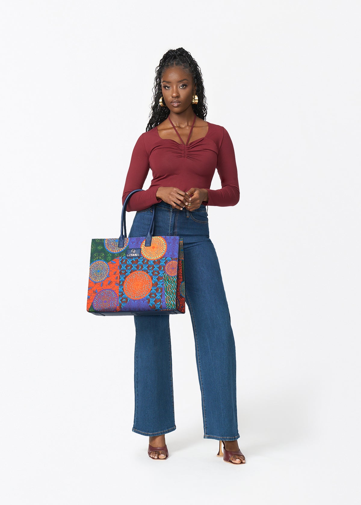 Aina Women's African Print Tote Bag (New Harvest Multipattern) - D'IYANU