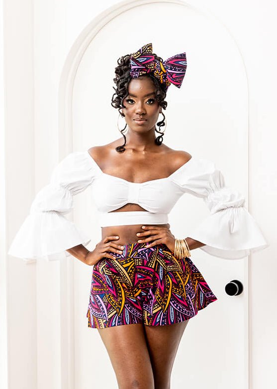 Ambar Women's Crop Top (White) - D'IYANU