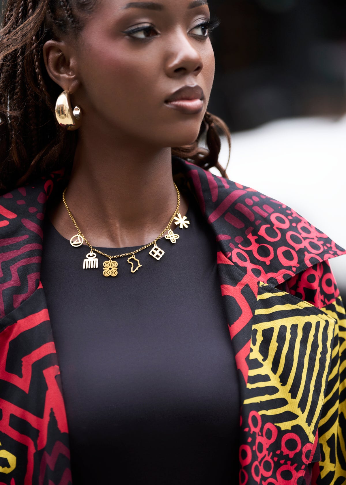 Safiya Womens Charm Necklace (GOLD) - D'IYANU