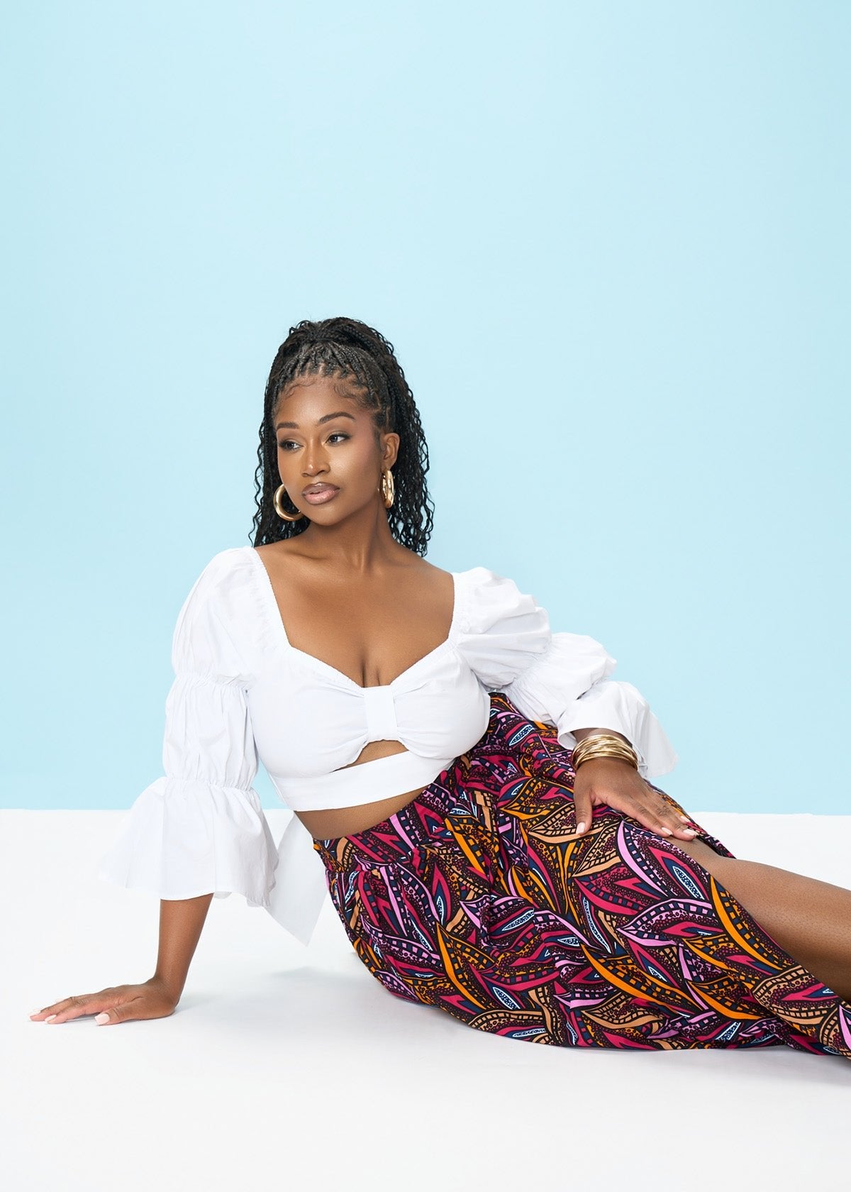 Ambar Women's Crop Top (White) - D'IYANU