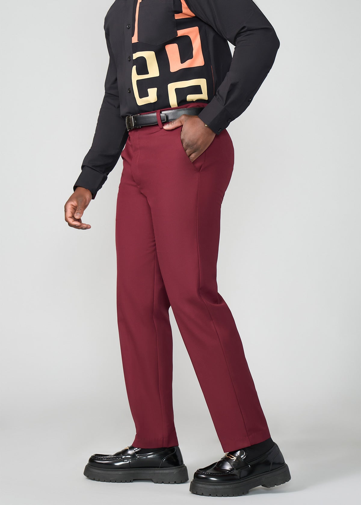 Davu Men's Traditional Pants (Maroon) - D'IYANU