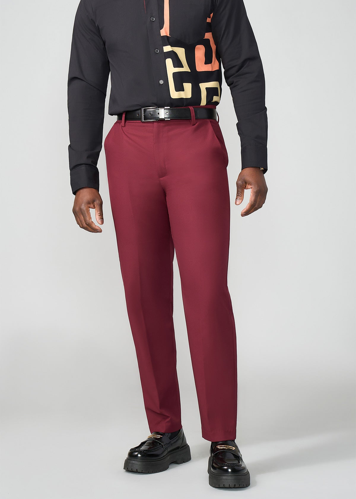 Davu Men's Traditional Pants (Maroon) - D'IYANU