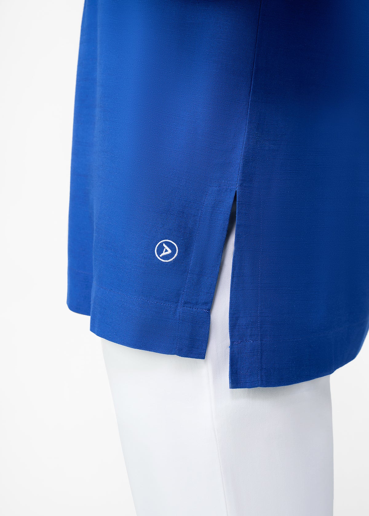 Izibili Men's Embroidered African Linen Blend Tunic (Cobalt) - D'IYANU