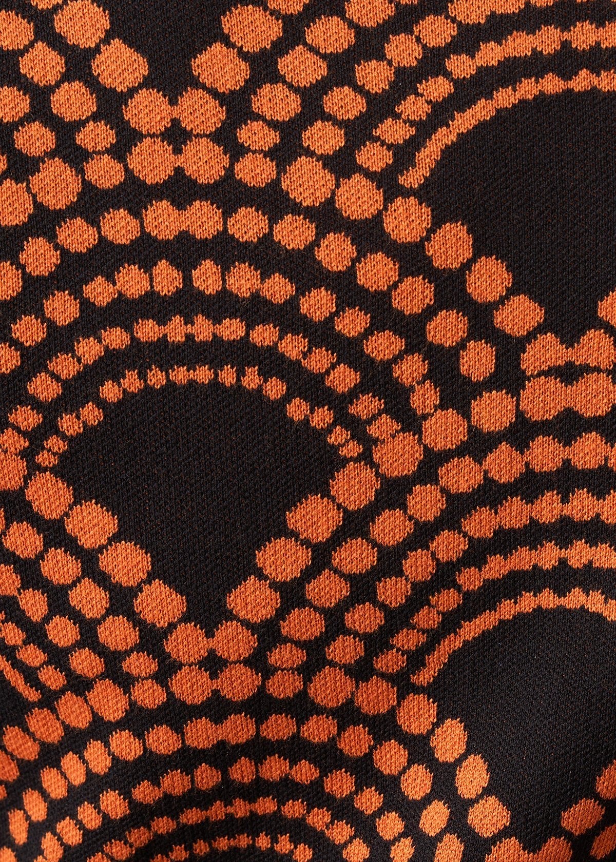 TEST Kibo Men's African Print Quarter-Zip Sweater (Black Amber Dots) - D'IYANU