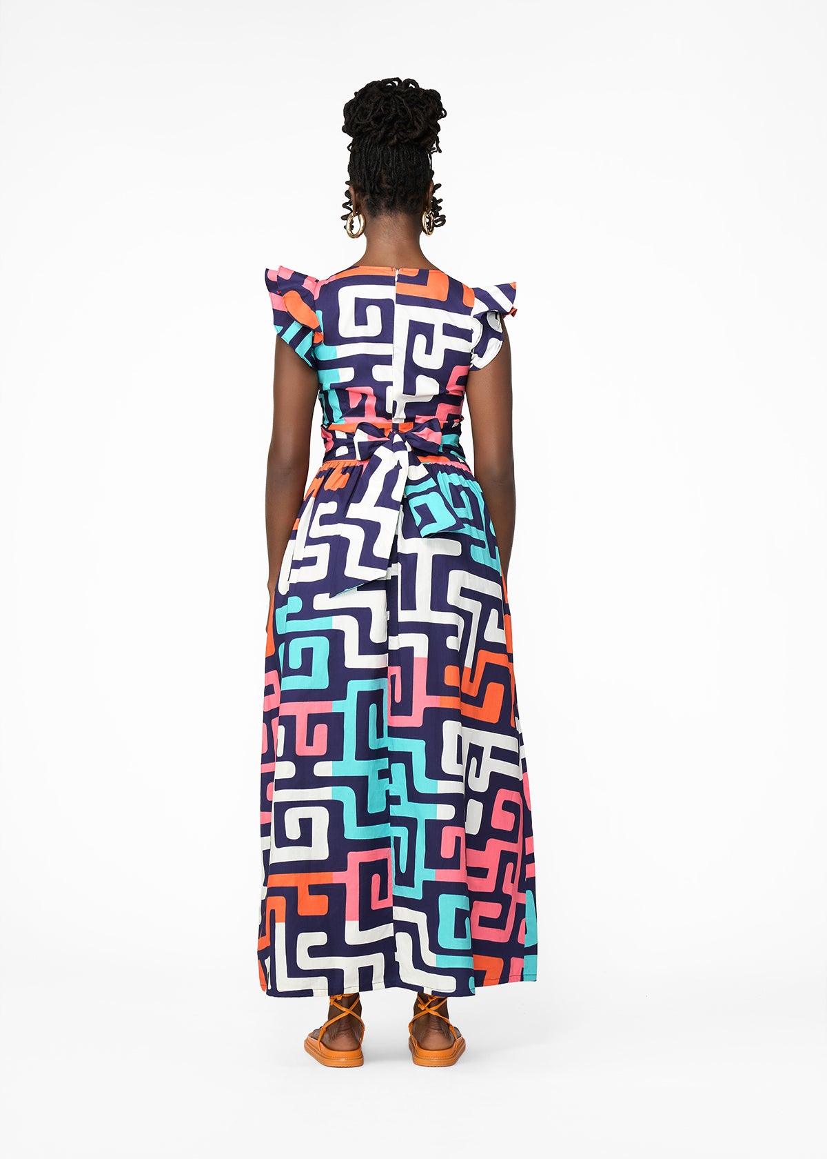 Lelisa Women's African Print Maxi Dress (Confetti Kuba) - D'IYANU