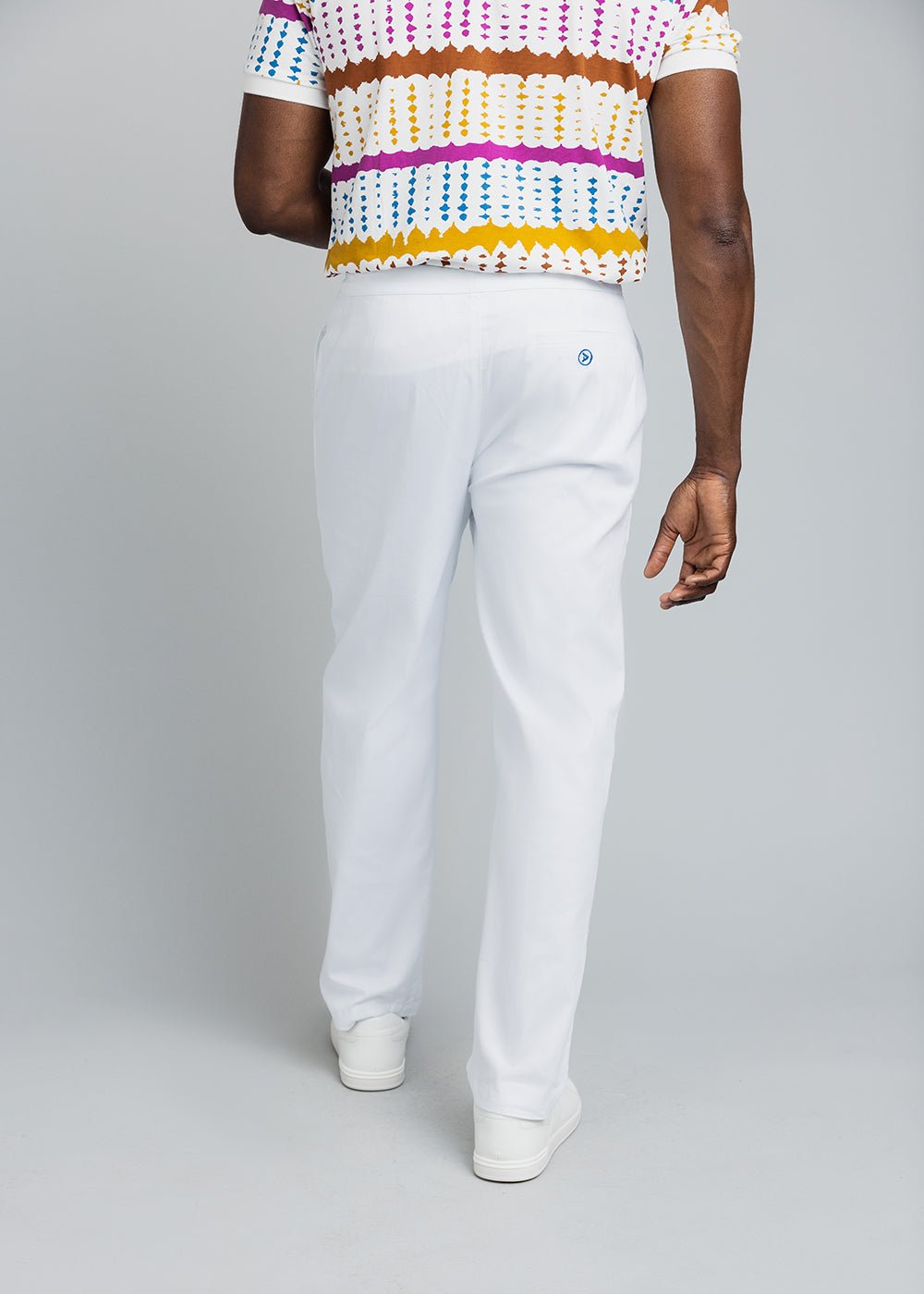 Adil Men's Traditional Dress Pants with Drawstring (White) - D'IYANU