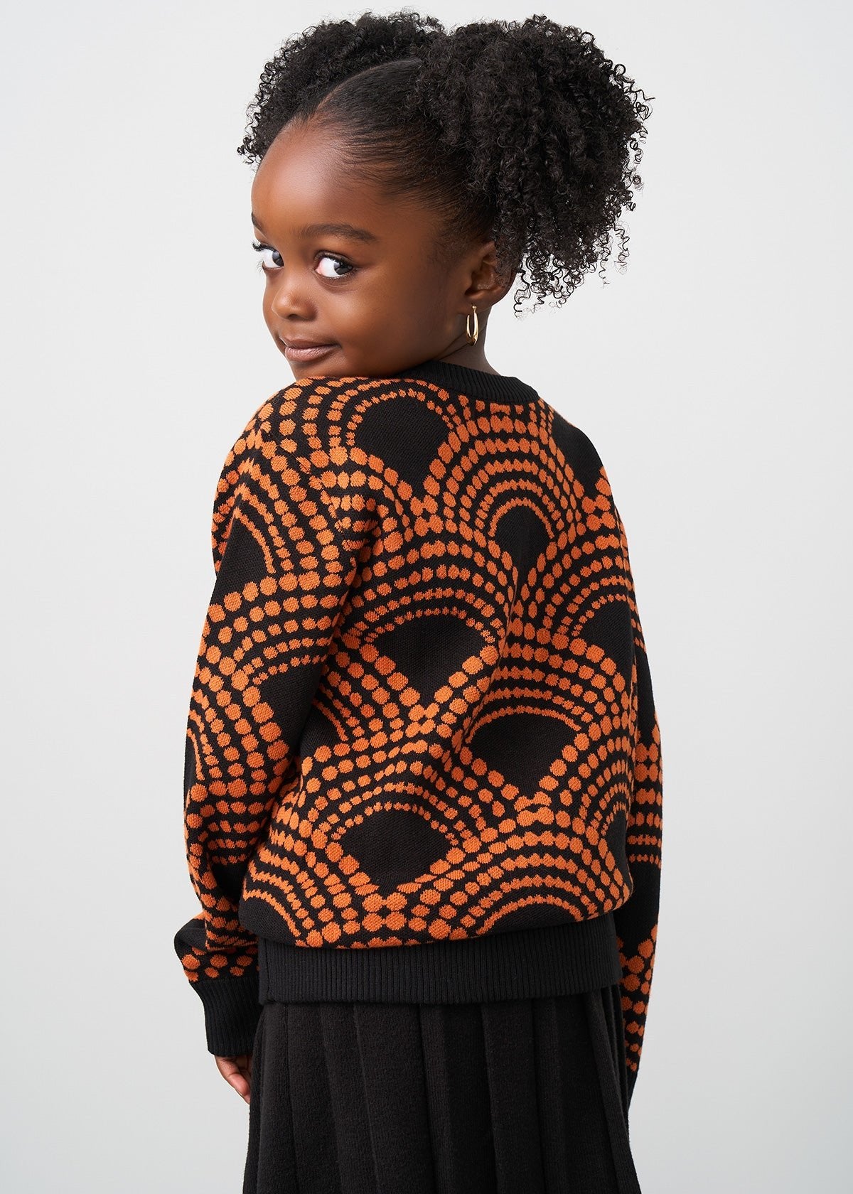 Oma Kids Unisex African Print Sweater (Black Amber Dots) - D'IYANU