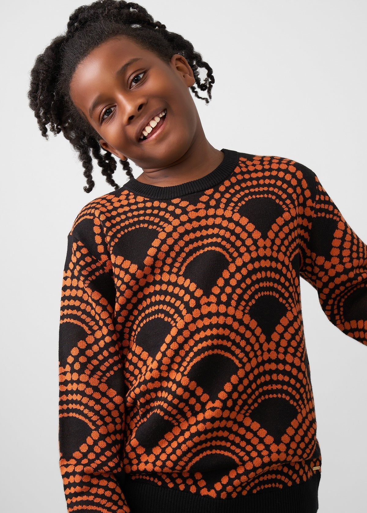 Oma Kids Unisex African Print Sweater (Black Amber Dots) - D'IYANU