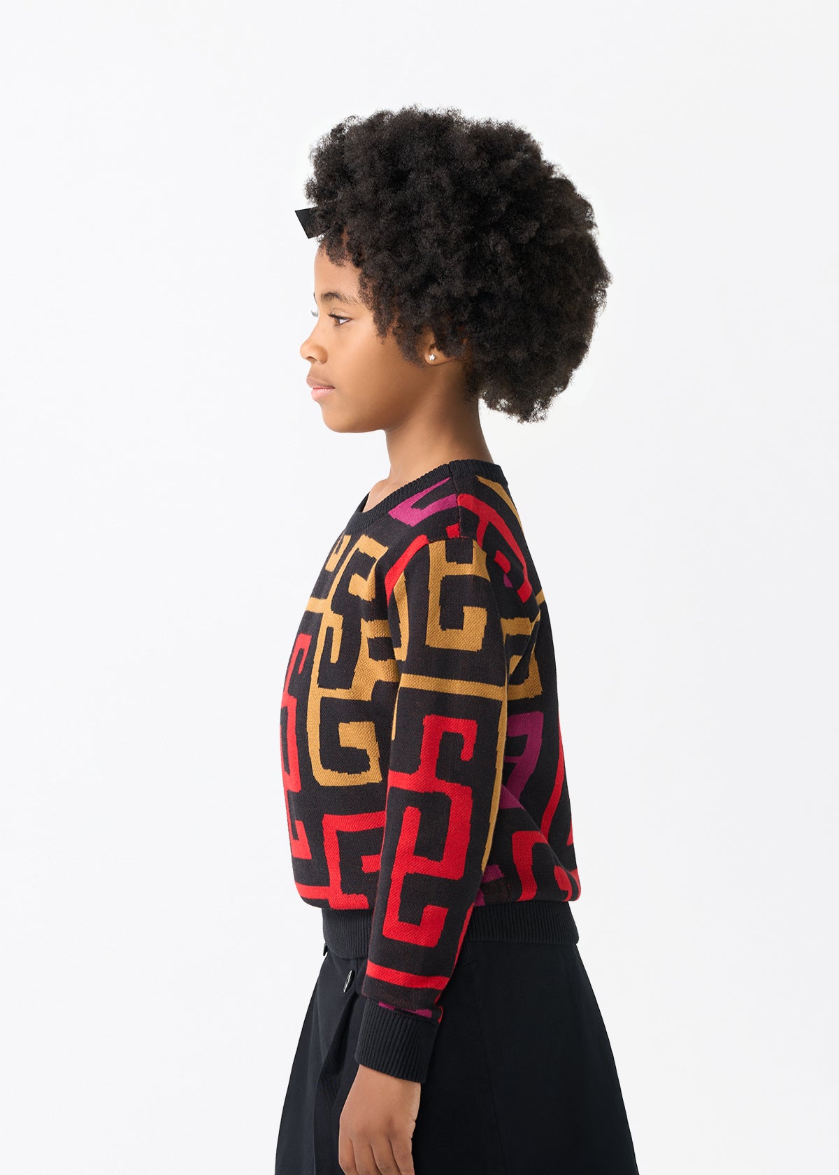Oma Kids Unisex African Print Sweater (Black Berry Kuba) - D'IYANU