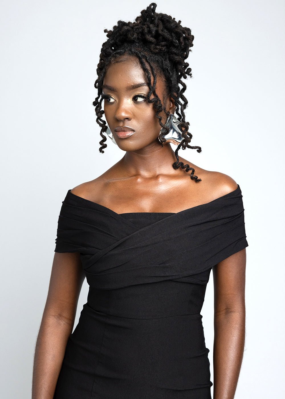 Rashida Women's Stretch Dress (Black) - Clearance - D'IYANU