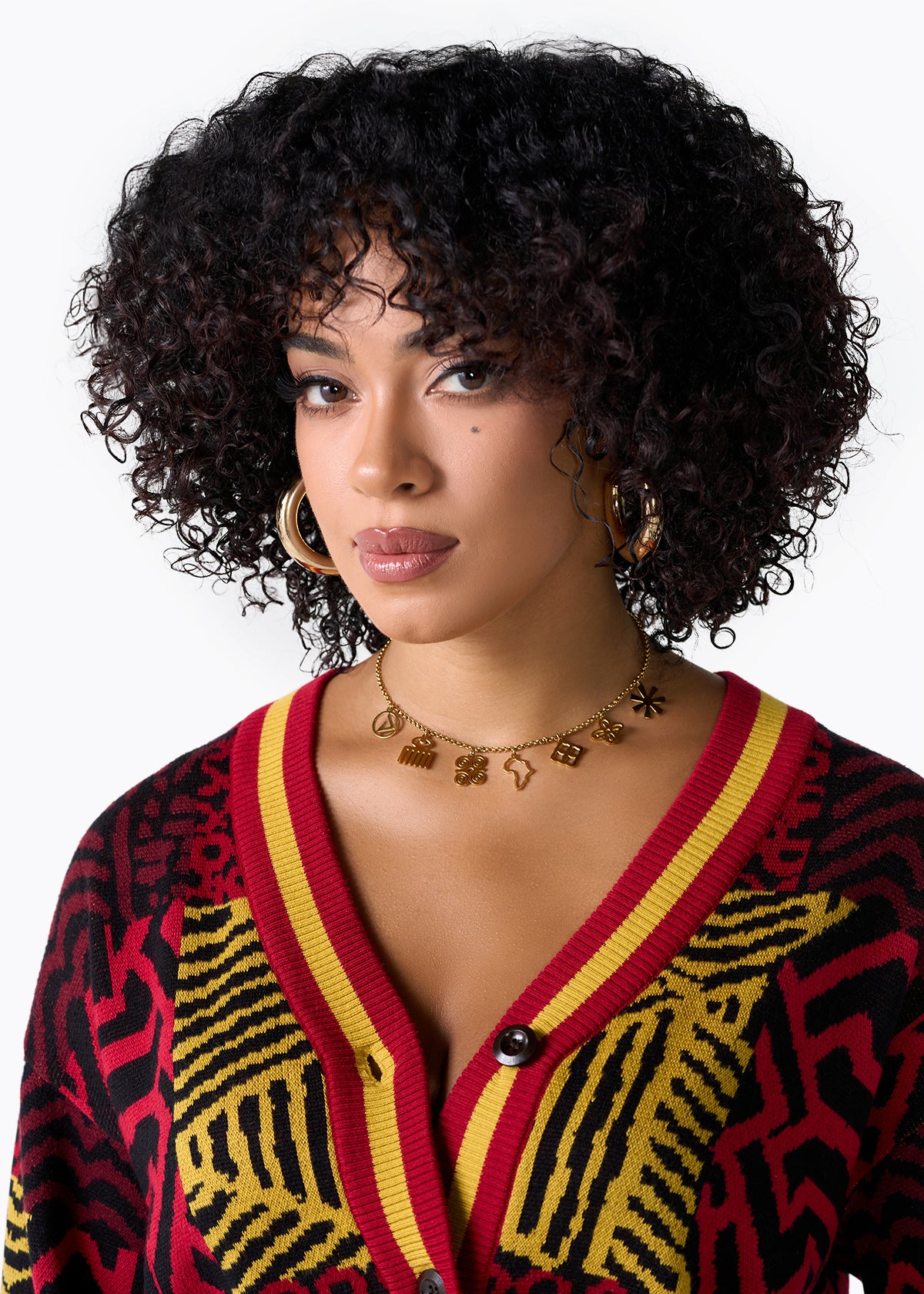 Safiya Womens Charm Necklace (GOLD) - D'IYANU