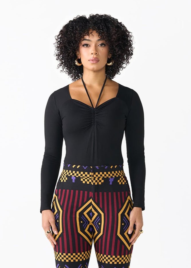 Winda Women's Halter Bodysuit (Black) - D'IYANU