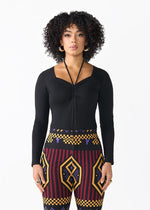 Winda Women's Halter Bodysuit (Black) - D'IYANU