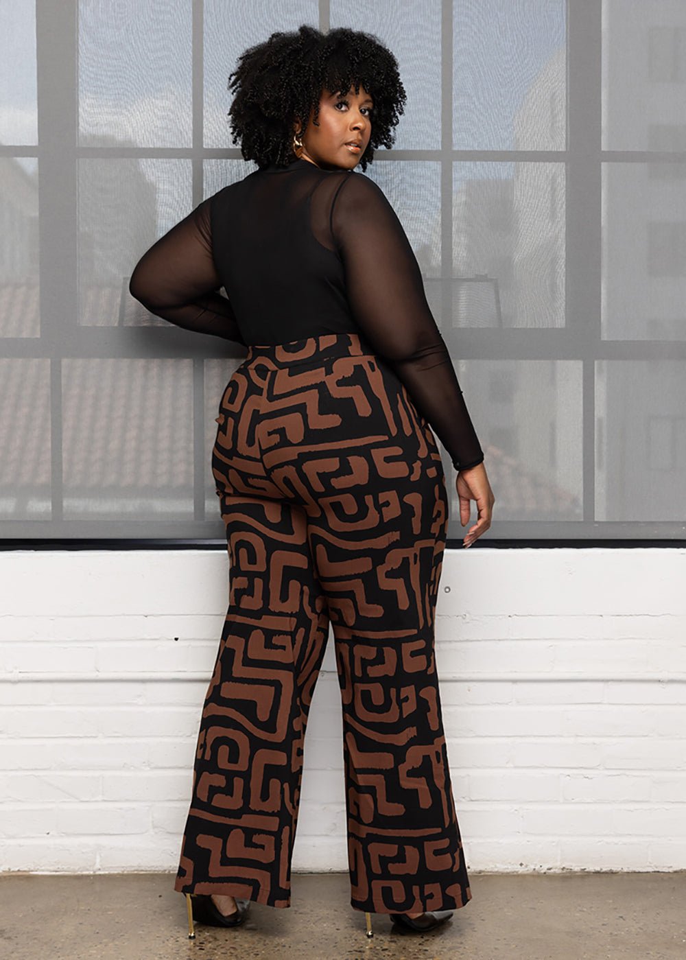Jasiri Women's Sheer Mesh Bodysuit (Black) - D'IYANU