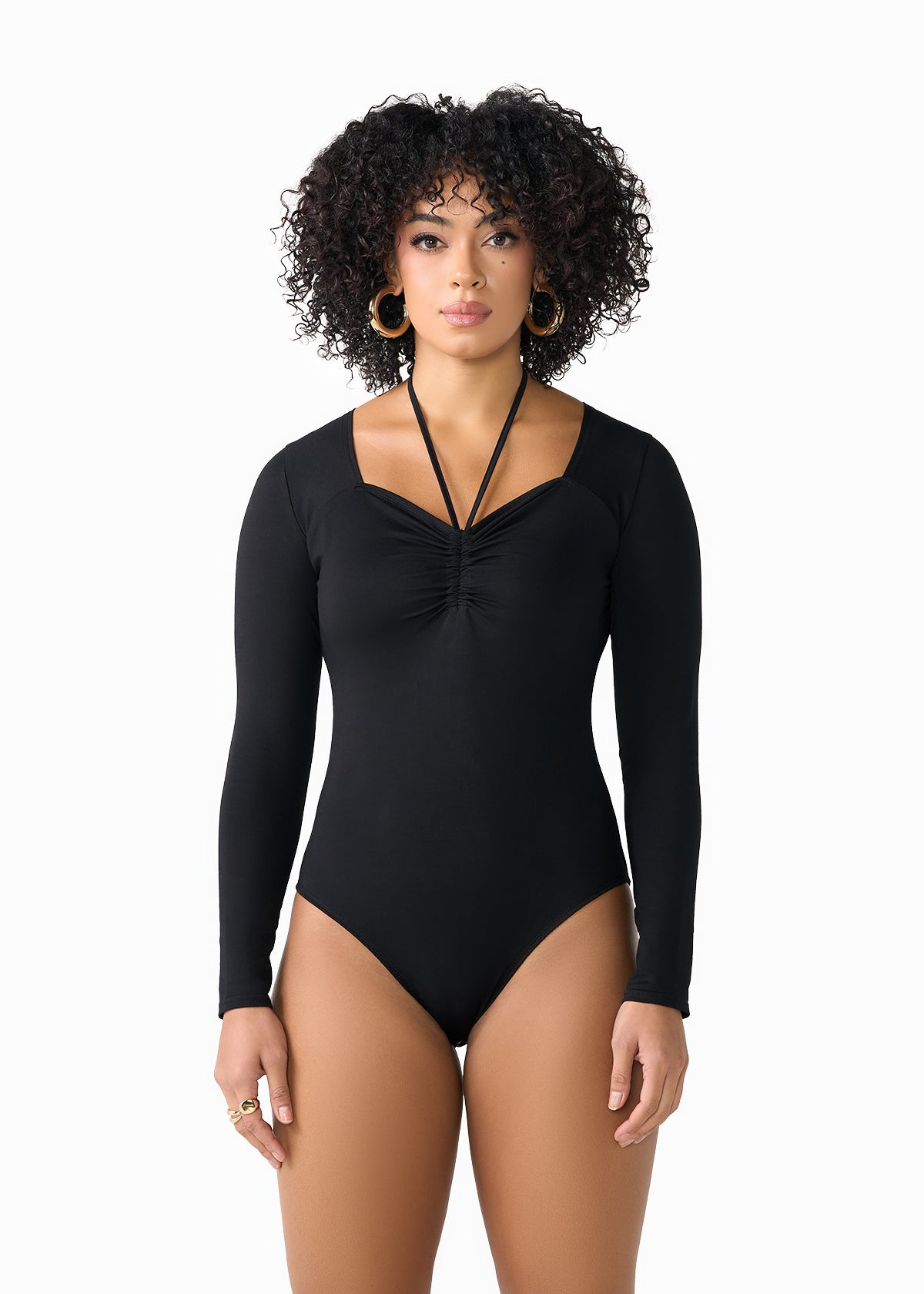 Winda Women's Halter Bodysuit (Black) - D'IYANU