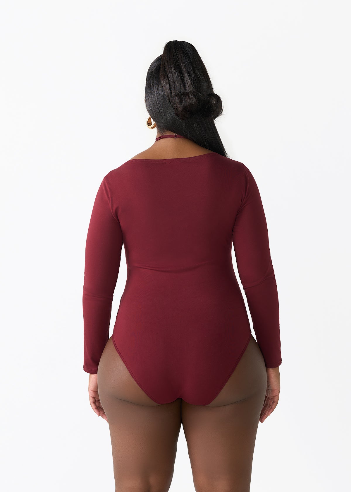 Winda Women's Halter Bodysuit (Maroon) - D'IYANU