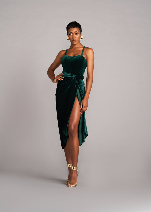 Safisha Women's Velvet Corset (Emerald)