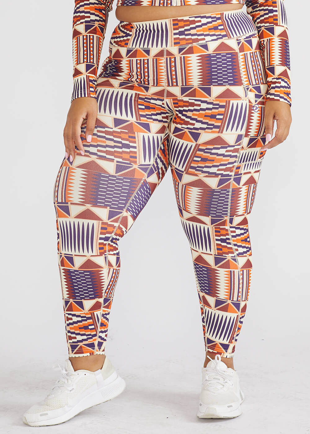 Sise Women's African Print Leggings (Cream Kente) – D'IYANU