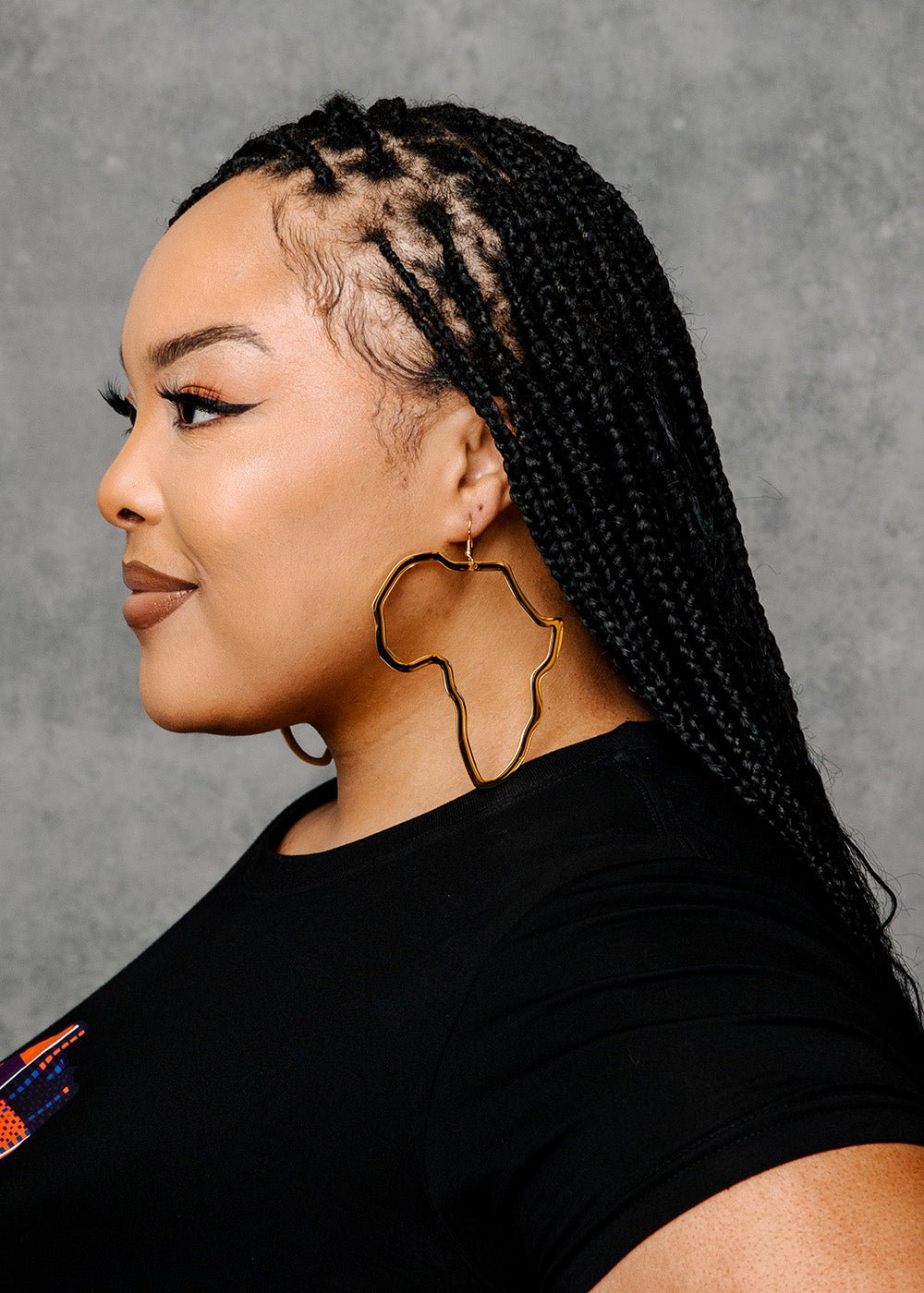 Modaju Women's Africa Map Drop Earrings (Gold) Gold ONE SIZE - D'IYANU