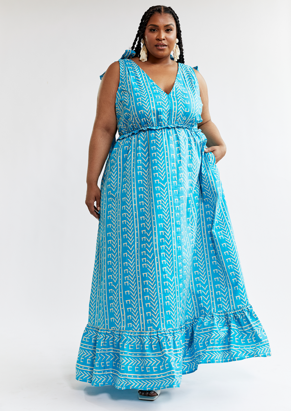 Skies are blue maxi dress Clearance