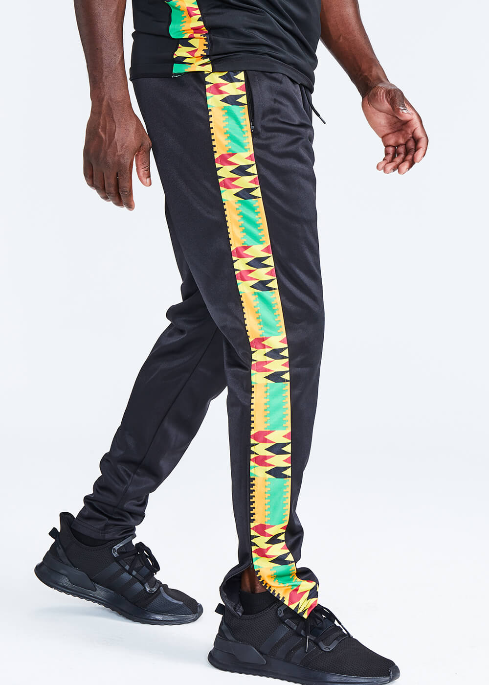Lagbara African Print Color Blocked Men's Track Pants Gold Maroon – D'IYANU