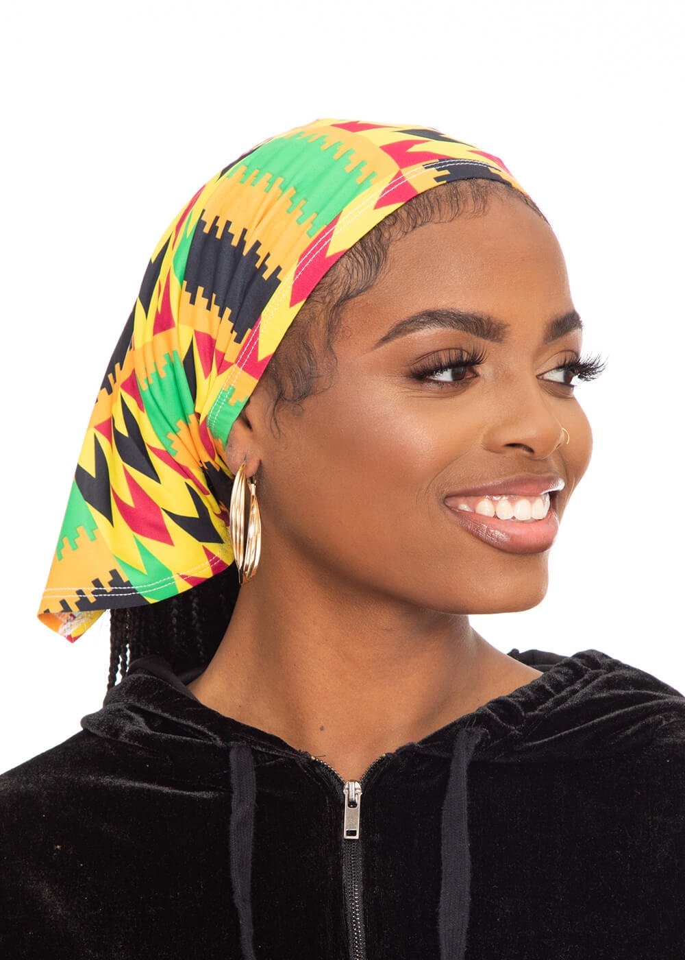 Tikib African Print Tube Face Mask (Gold Maroon Kente) - Clearance - D'IYANU