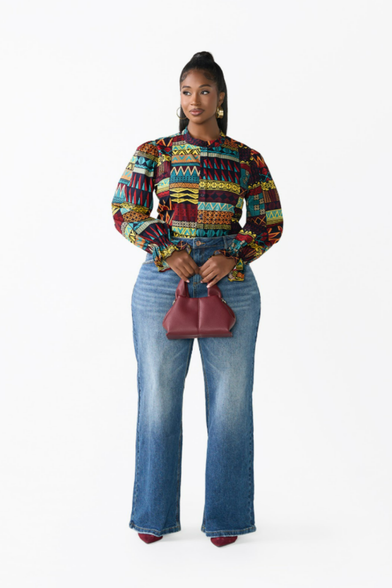Denim x Ankara: Casual Looks That Still Pop: Blouses, Jackets, and Jeans Pairings