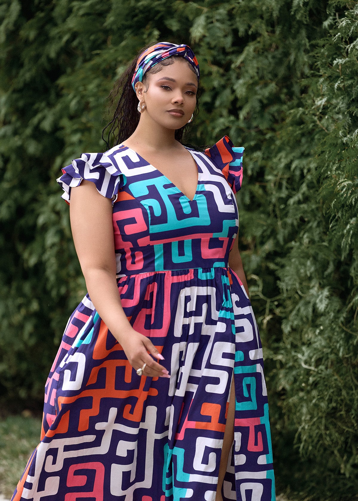 Lelisa Women's African Print Maxi Dress (Confetti Kuba)