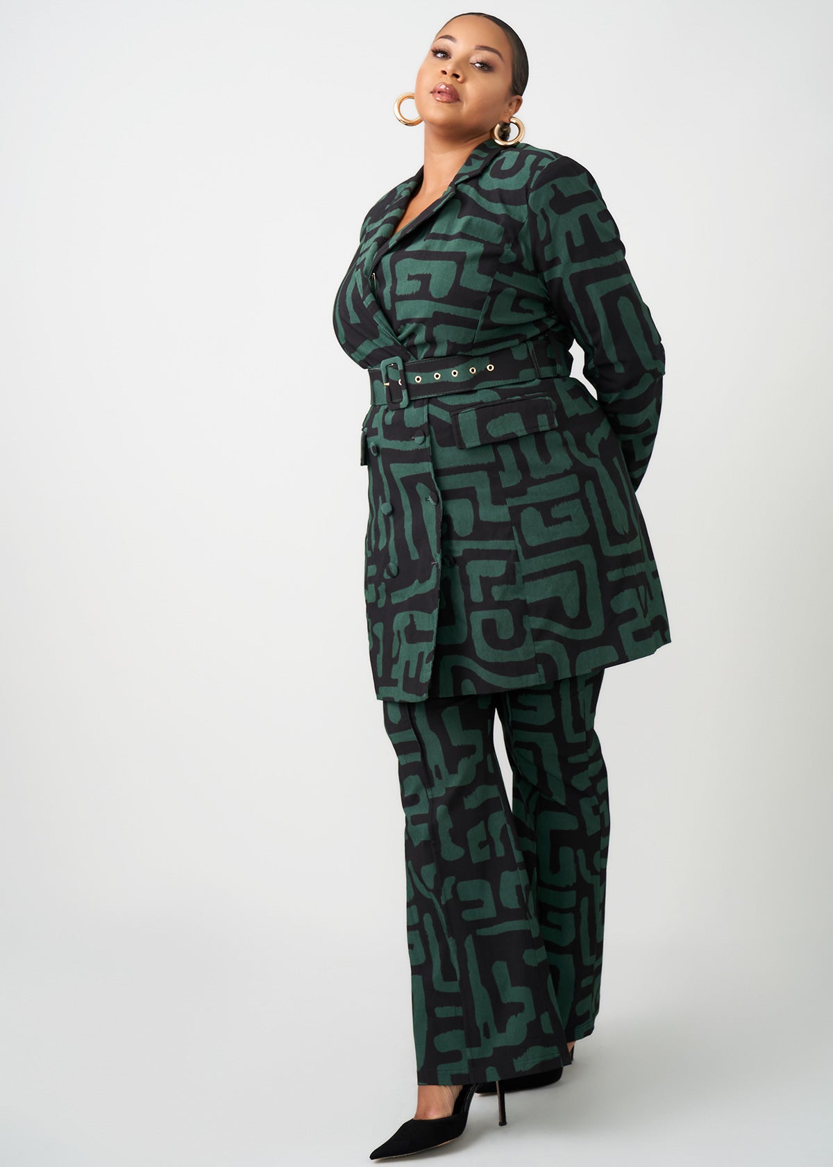 Abebe Women's African Print Wide Leg Pants - Black