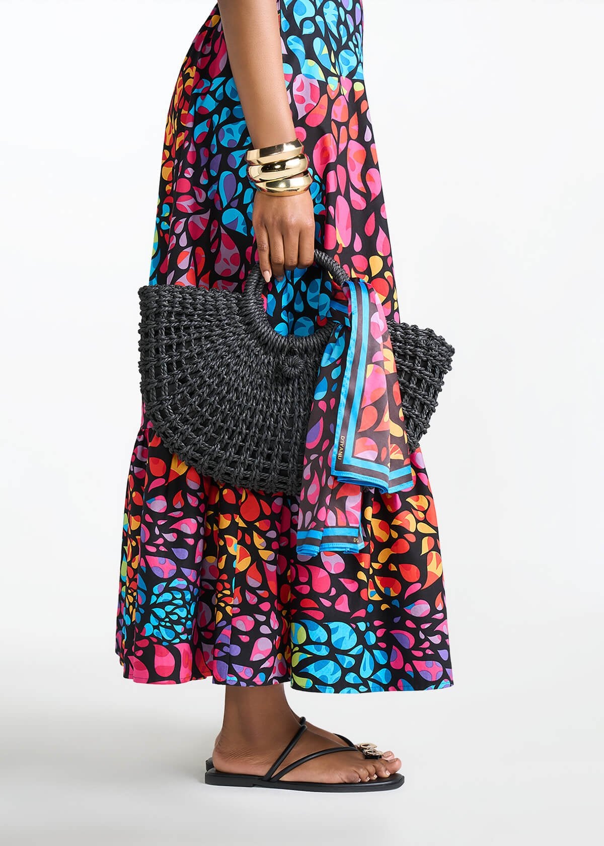 Abeni Women's African Print Scarf (Fuchsia Kaleidoscope) - D'IYANU