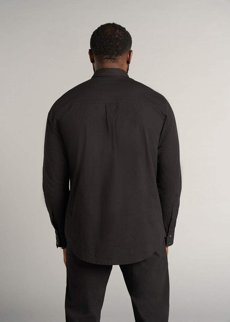 Abiade Men's African Print Button-Up Shirt (Black/Black Magenta Tribal)