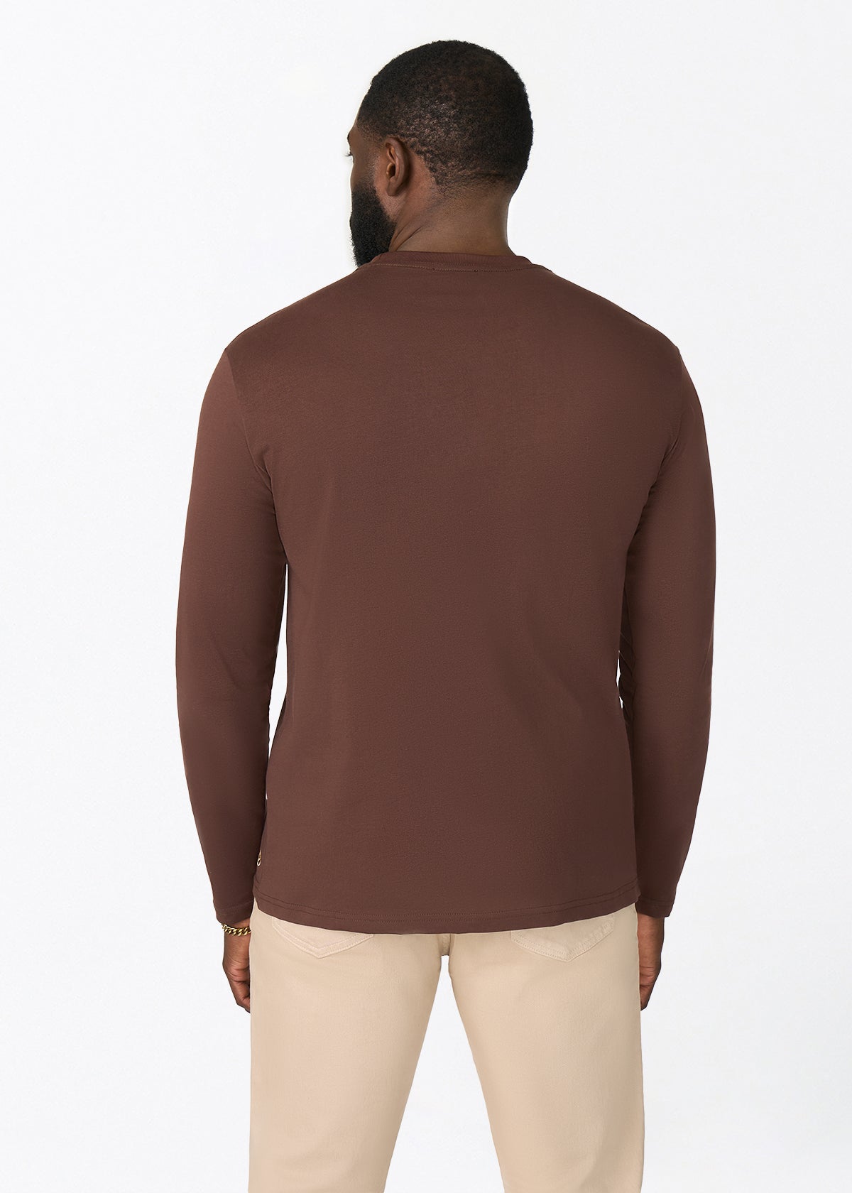 Addo Men's African Print Applique T-shirt (Chocolate Mousse Tribal) - D'IYANU