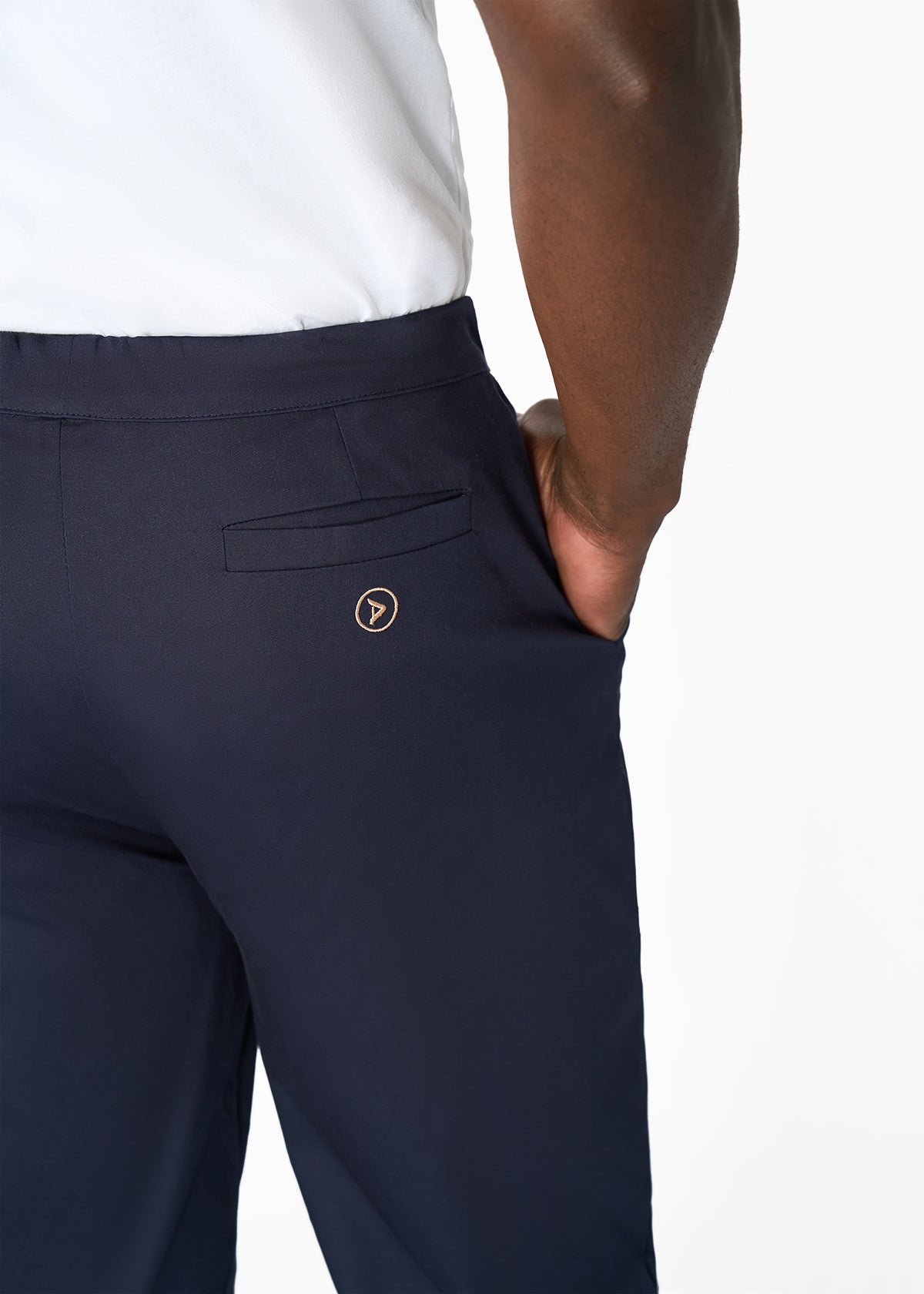 Adil Men's Traditional Dress Pants with Drawstring (Navy)