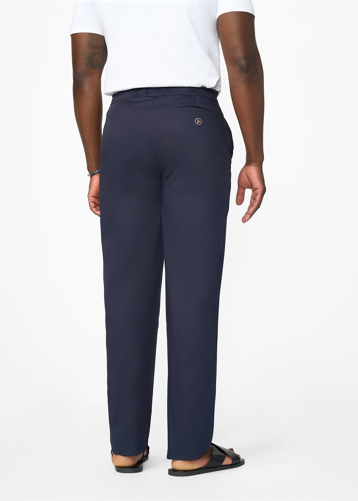 Adil Men's Traditional Dress Pants with Drawstring (Navy)