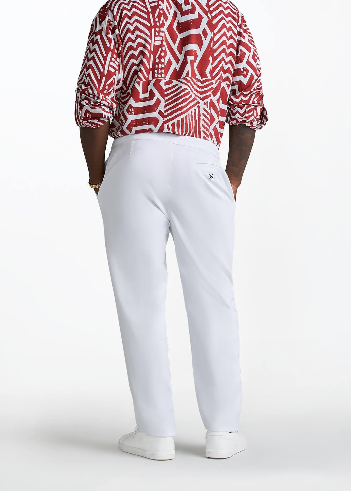 Adil Men's Traditional Dress Pants with Drawstring (White) - D'IYANU