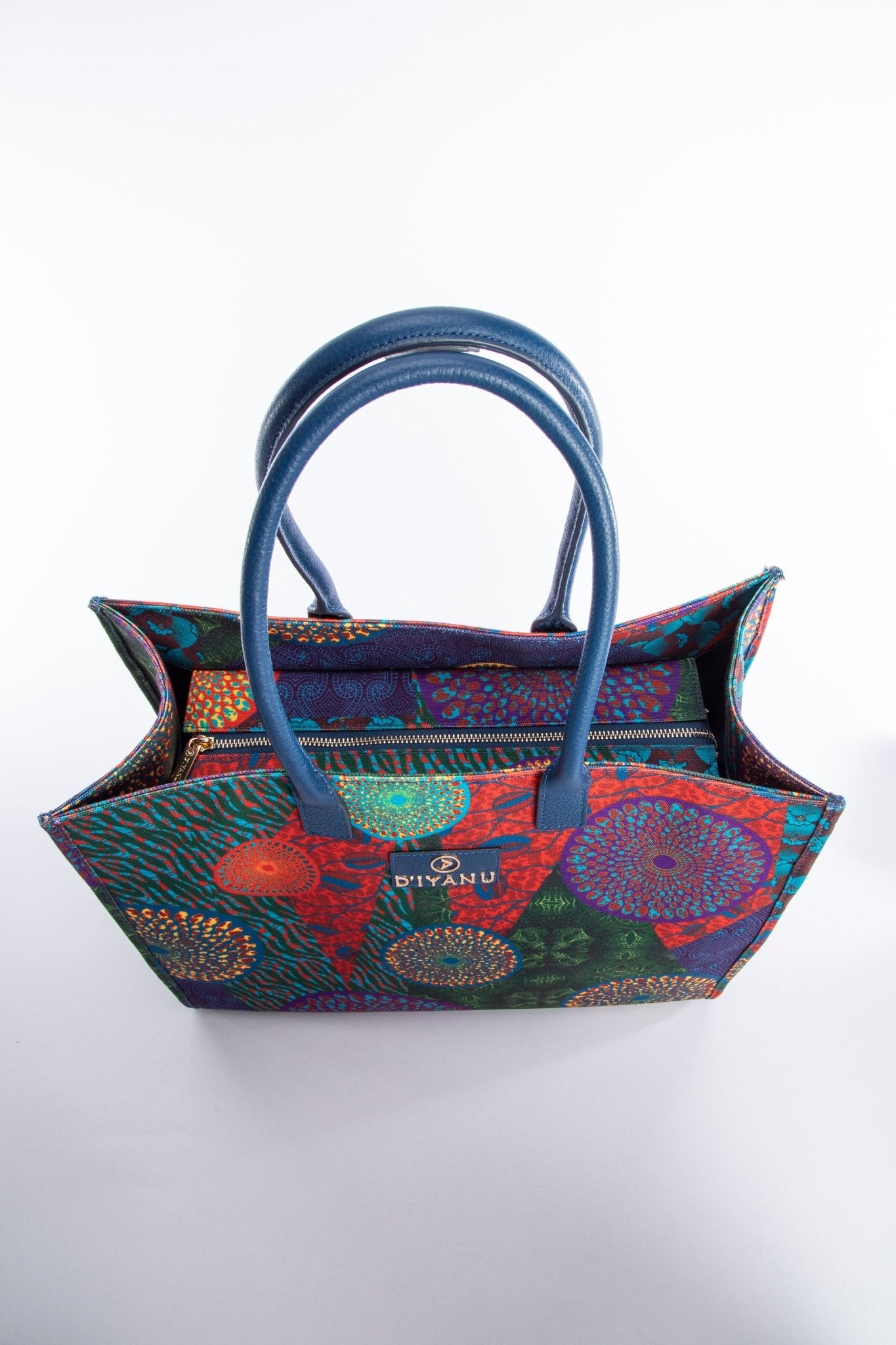 Aina Women's African Print Tote Bag (New Harvest Multipattern) - D'IYANU