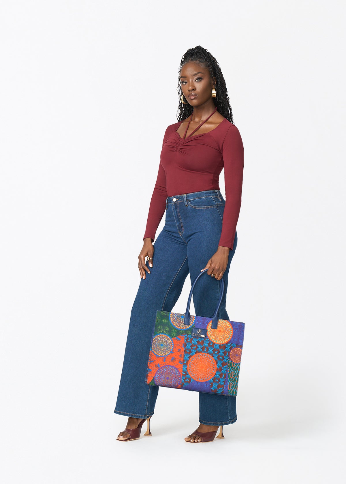 Aina Women's African Print Tote Bag (New Harvest Multipattern) - D'IYANU