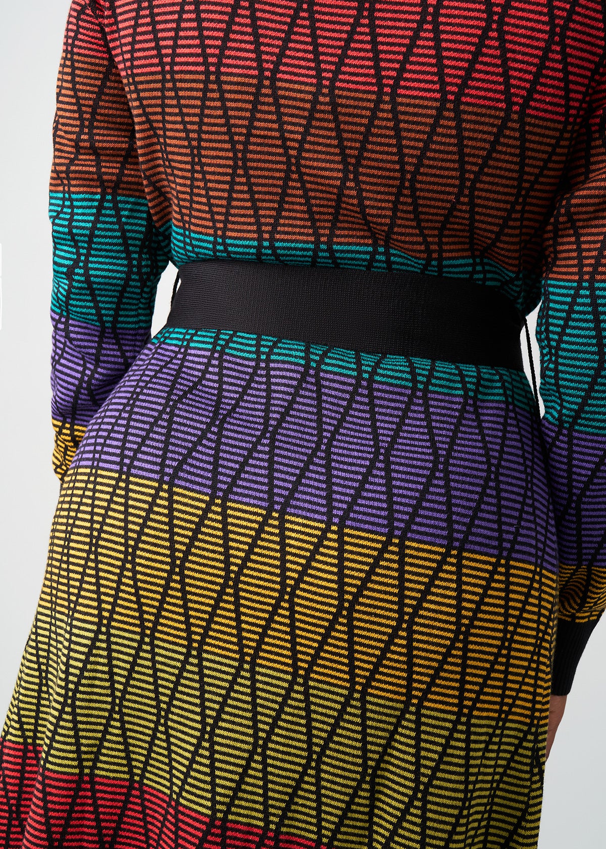 Aisha Women's African Print Cardigan (Rainbow Diamond Stripes) - Clearance