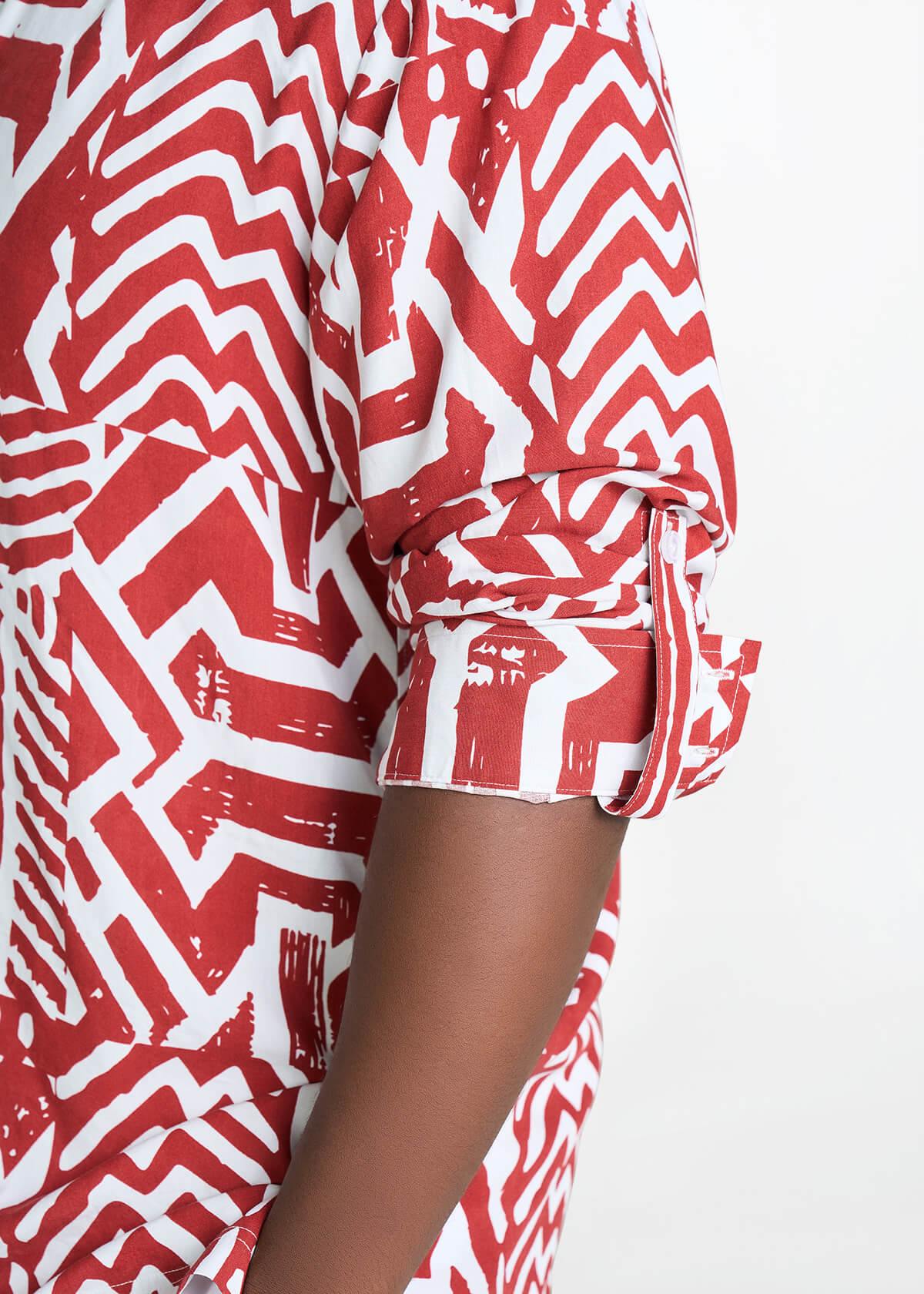 Ajisomo Men's African Print Tunic (Brick Multipattern) - D'IYANU