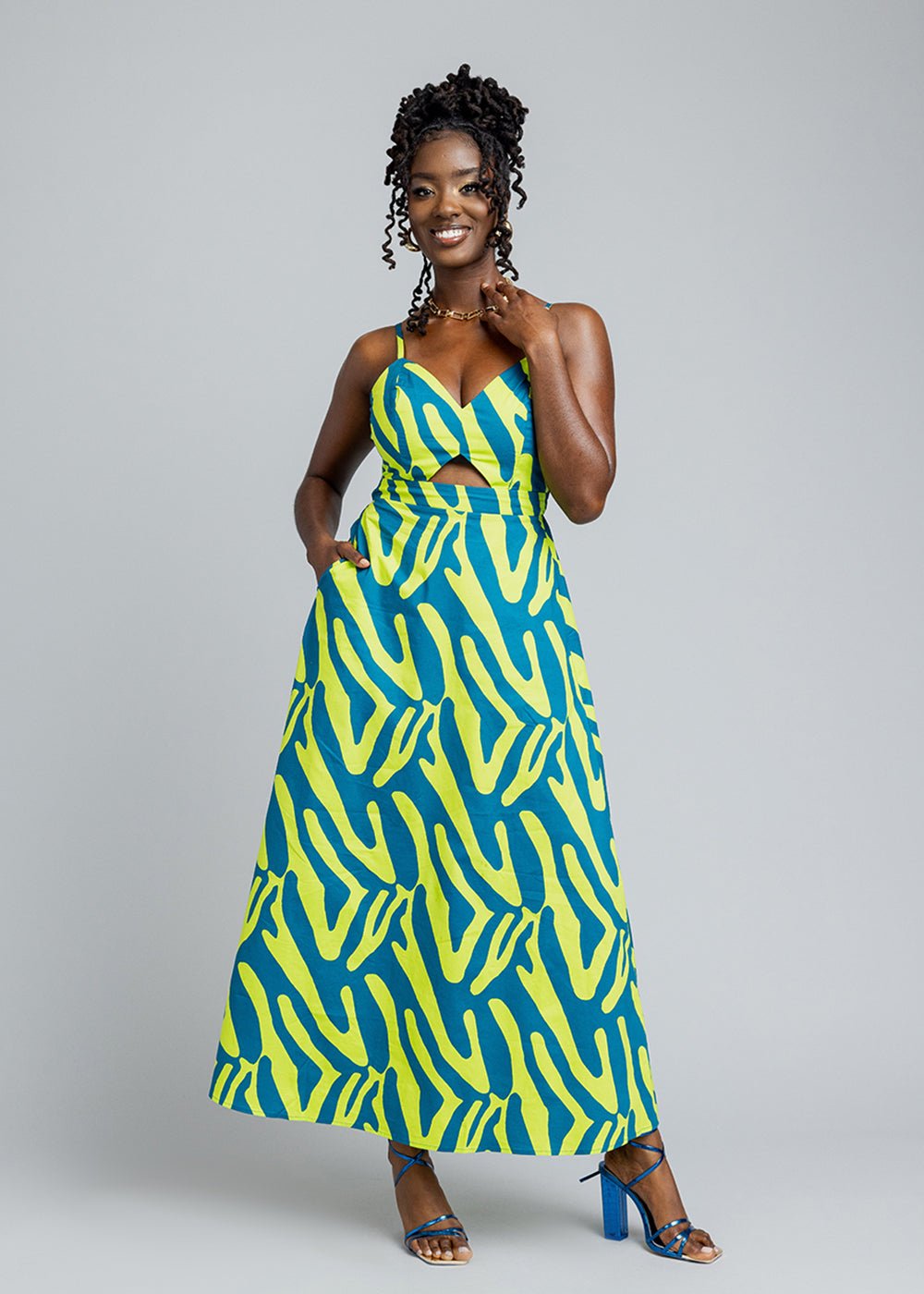 Anjiola African Print Maxi Dress