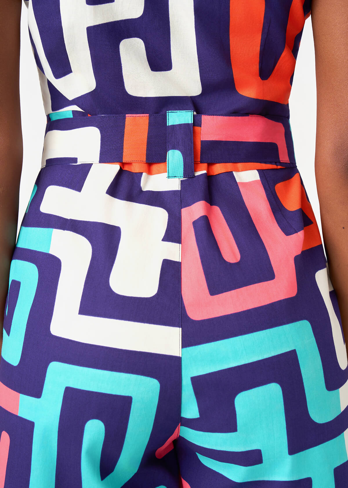 Asale Women's African Print Romper (Confetti Kuba) - D'IYANU