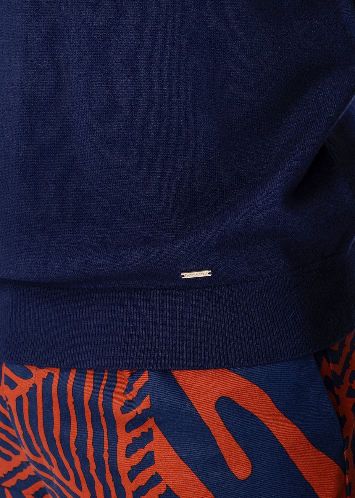 Daman Men's L/S Mock Neck Sweater (Navy) - D'IYANU